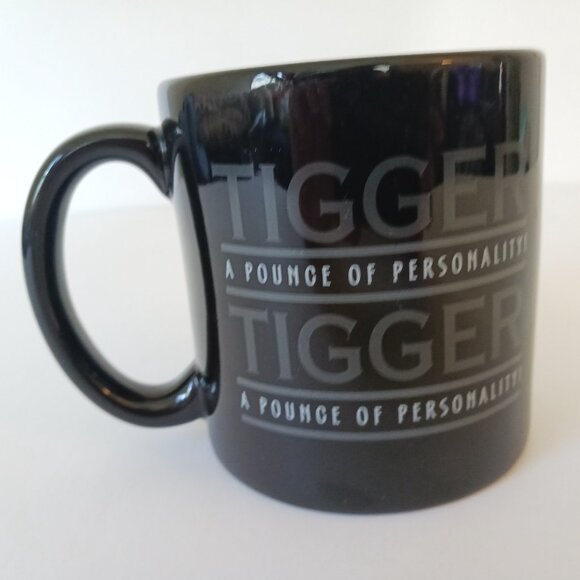 Disney Store Tigger Pooh 3D Black Coffee Mug Cup A Pounce of Personality 4" Tall - Picture 6 of 8